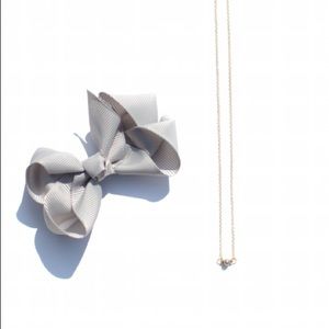 EJDxMilledeux // Grey Bow + Pearl Necklace Sets